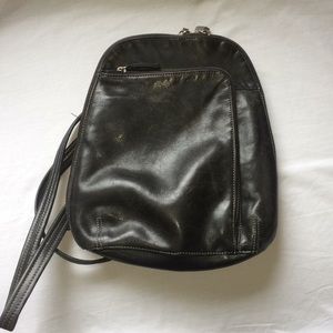 Black Tignanello Back Pack Shoulder Purse